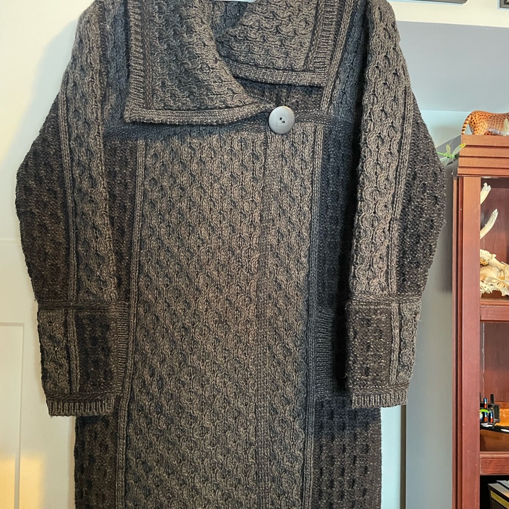 Aran Crafts Charcoal Cowl Neck Sweater